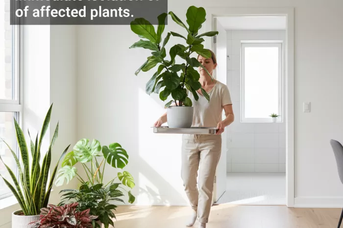 Isolating indoor plants with aphid infestation