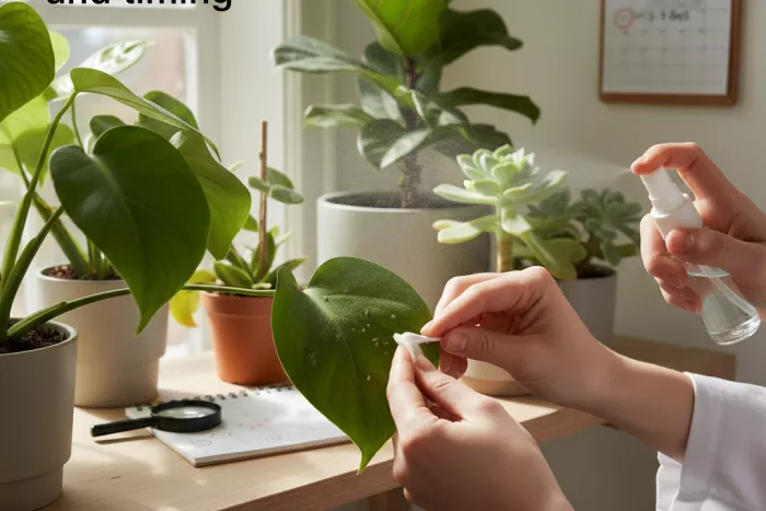 Repeat aphid spray schedule for indoor plants