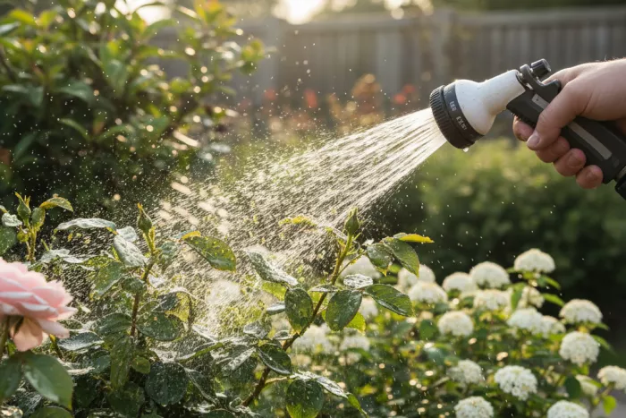 Aphid treatment on ornamental shrubs
