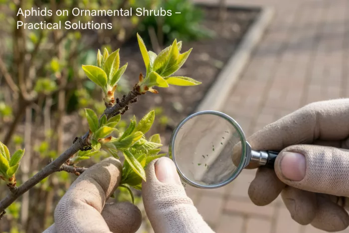 Aphid monitoring on shrub new growth