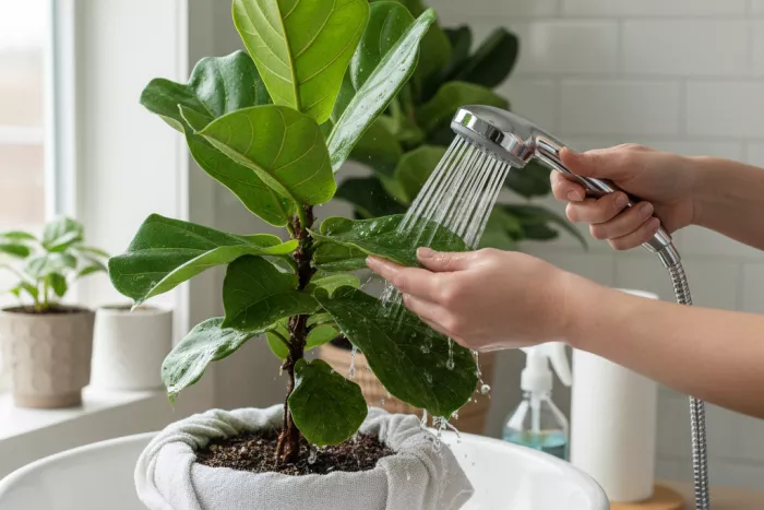 Plant-safe rinsing and wiping for spider mites