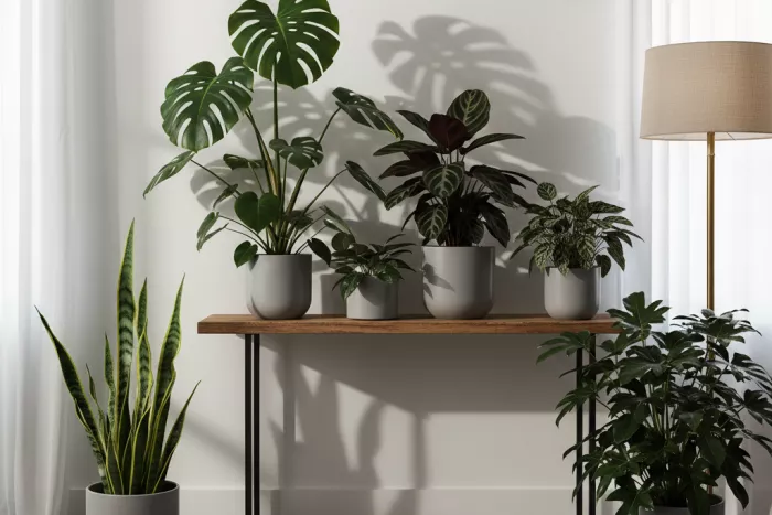 Low-light houseplants thriving in dim shade