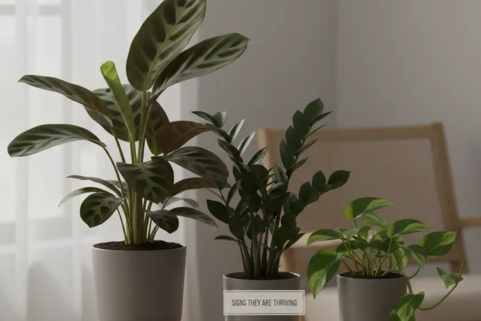 Thriving low-light houseplants with healthy growth