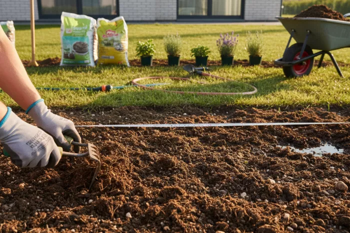 Soil preparation for compact full sun borders