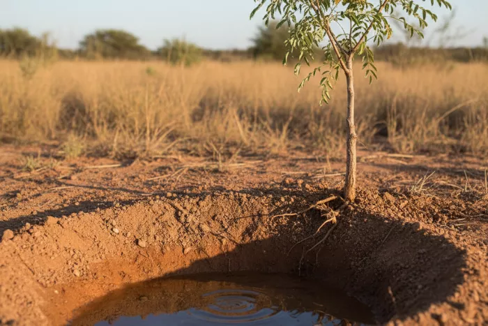 Acacia soil drainage and drought-tolerant watering