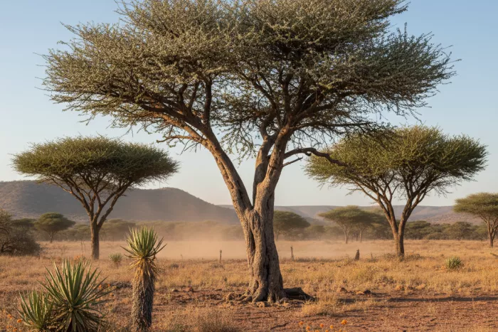 Heat-tolerant acacia drought adaptation and growth