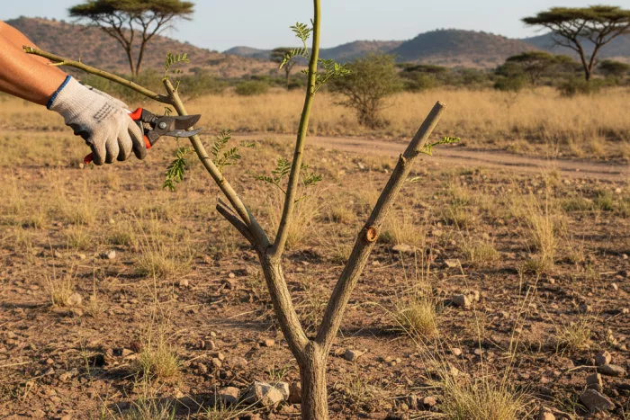 Acacia pruning for strong branch structure