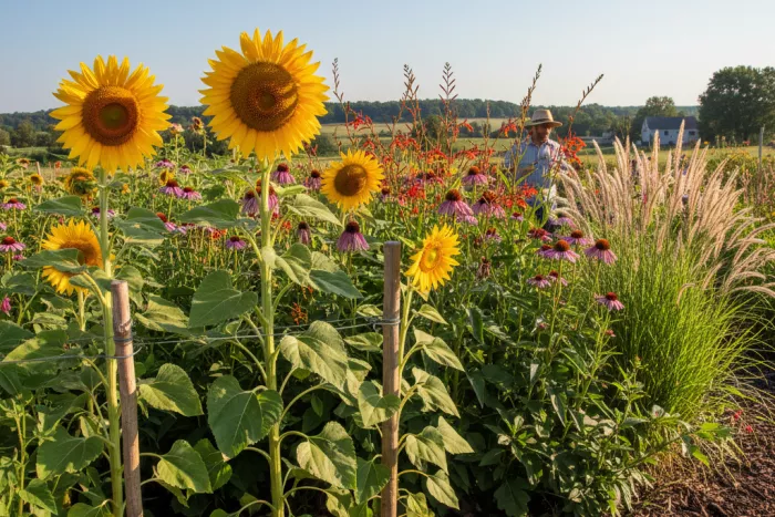 Tall full-sun plants for midsummer heat