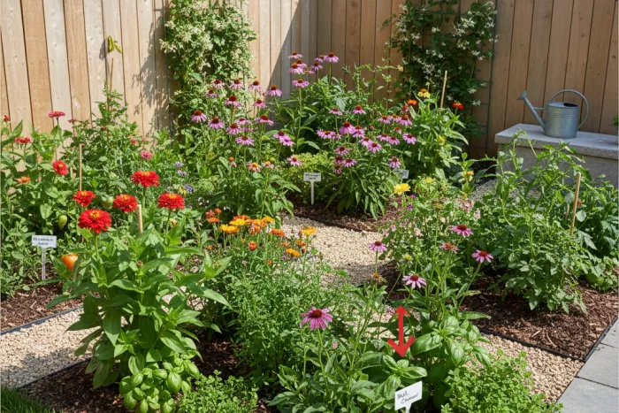 Full sun plant spacing for small gardens