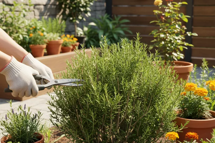 Pruning full-sun plants for compact growth