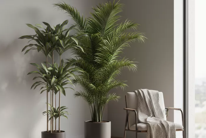 Tall low-light corner plants for empty spaces