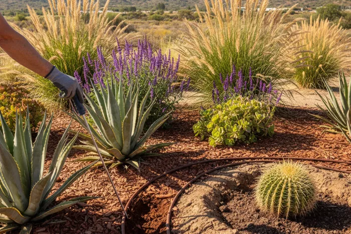 Deep-root watering for full-sun drought plants