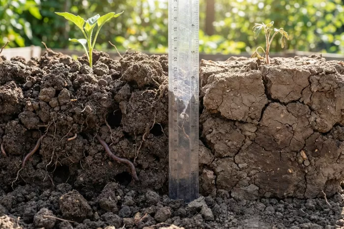 Soil structure aggregates and pore spaces