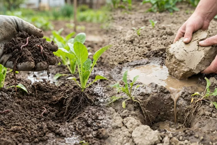 Good vs poor soil structure signs