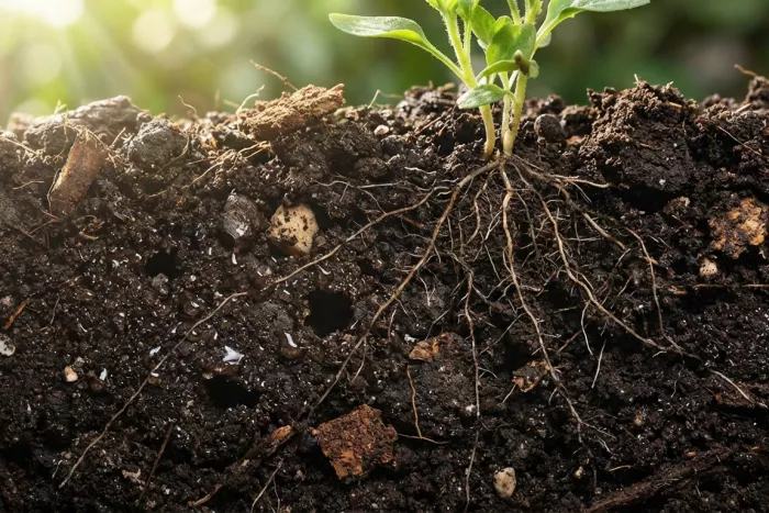 Soil air water nutrient balance for roots