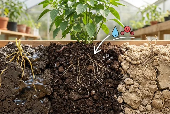 Well-draining aerated soil for healthy roots
