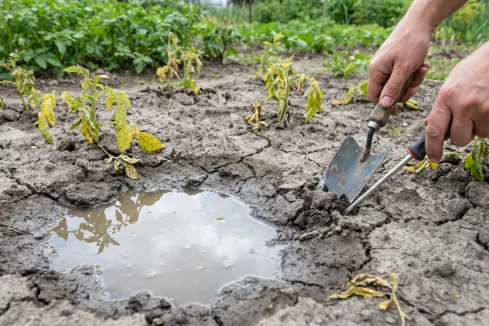 Healthy plant soil quality and drainage
