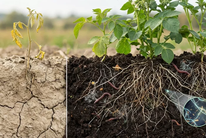 Healthy soil for root growth and nutrients
