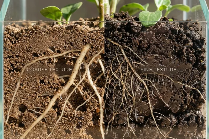 Soil texture impact on root growth