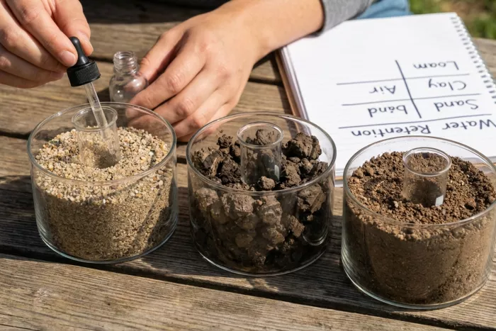 Soil texture pore size and root moisture retention