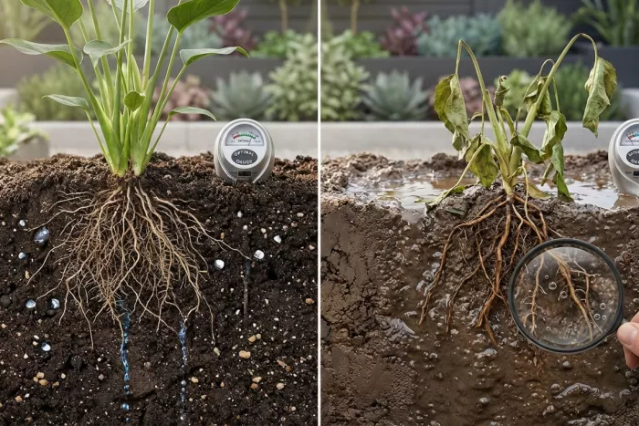 Soil drainage for healthy plant roots