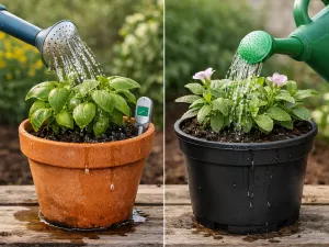 Watering Plants in Terracotta vs Plastic Pots – What Changes