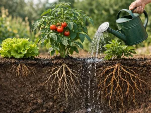 Watering Plants According to Root System Depth