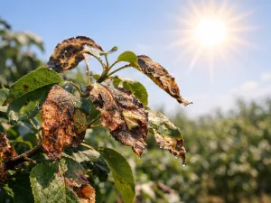 Heat Stress and Sun Damage on Leaves