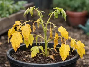 Yellow Leaves With Soft Stems and Weak Growth