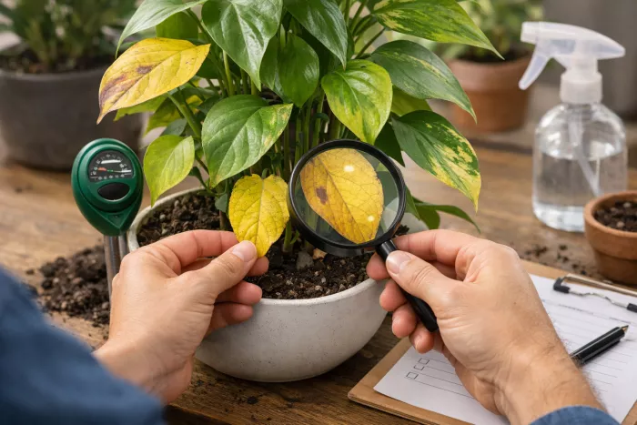 yellow leaf diagnosis steps