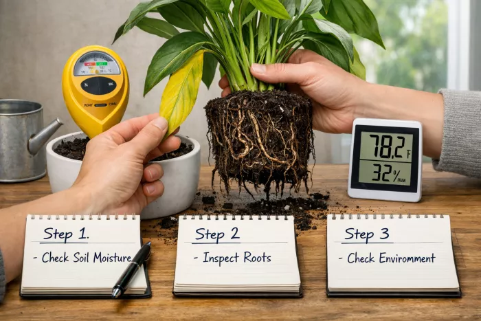 yellow leaf diagnosis steps