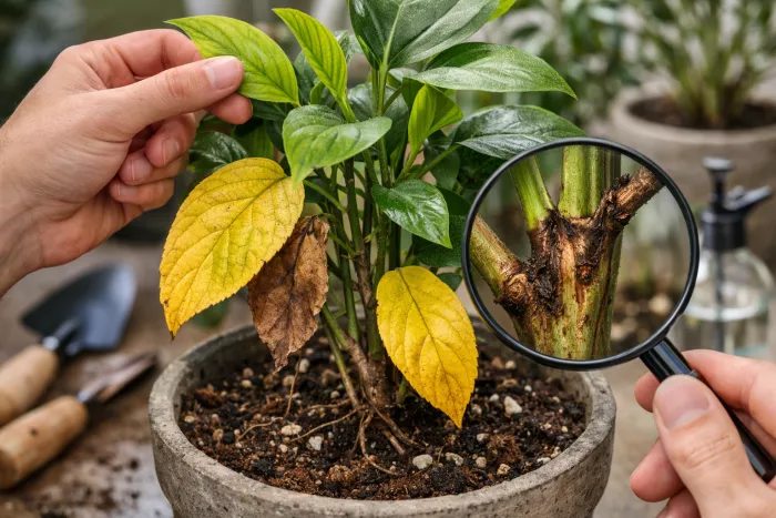 yellow leaf diagnosis steps