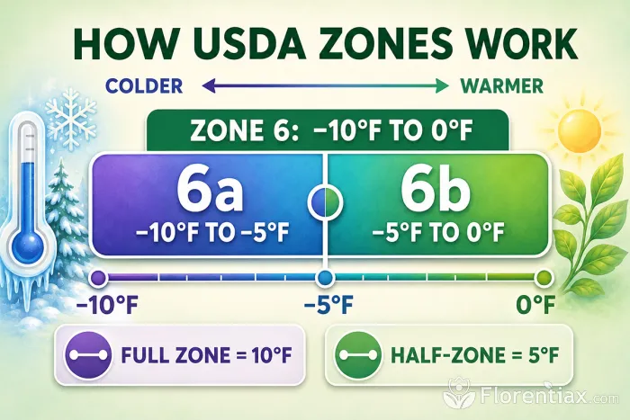 USDA Zone 6a and 6b temperature ranges