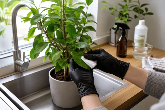 Plant preparation for insecticidal soap treatment