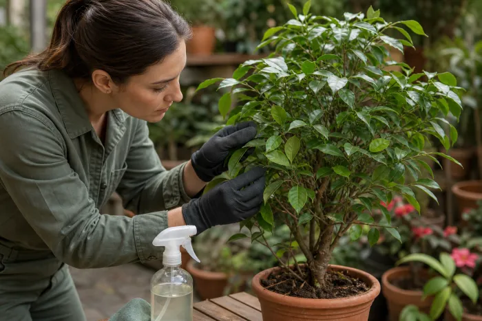 Plant preparation for scale insect treatment