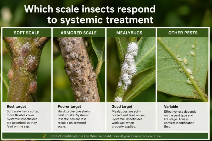 Systemic insecticide for susceptible scale insects